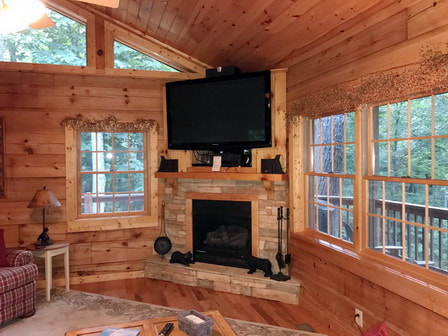Picture Arbor Den Log Cabin Vacation Rental Boone NC Blowing Rock NC vaulted ceiling 
