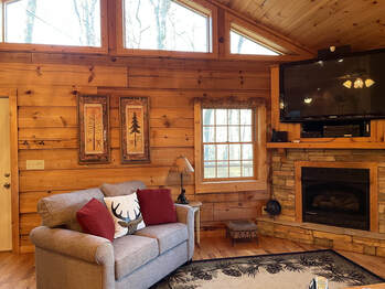 Picture Arbor Den Log Cabin Vacation Rental Boone NC Blowing Rock NC vaulted ceiling 